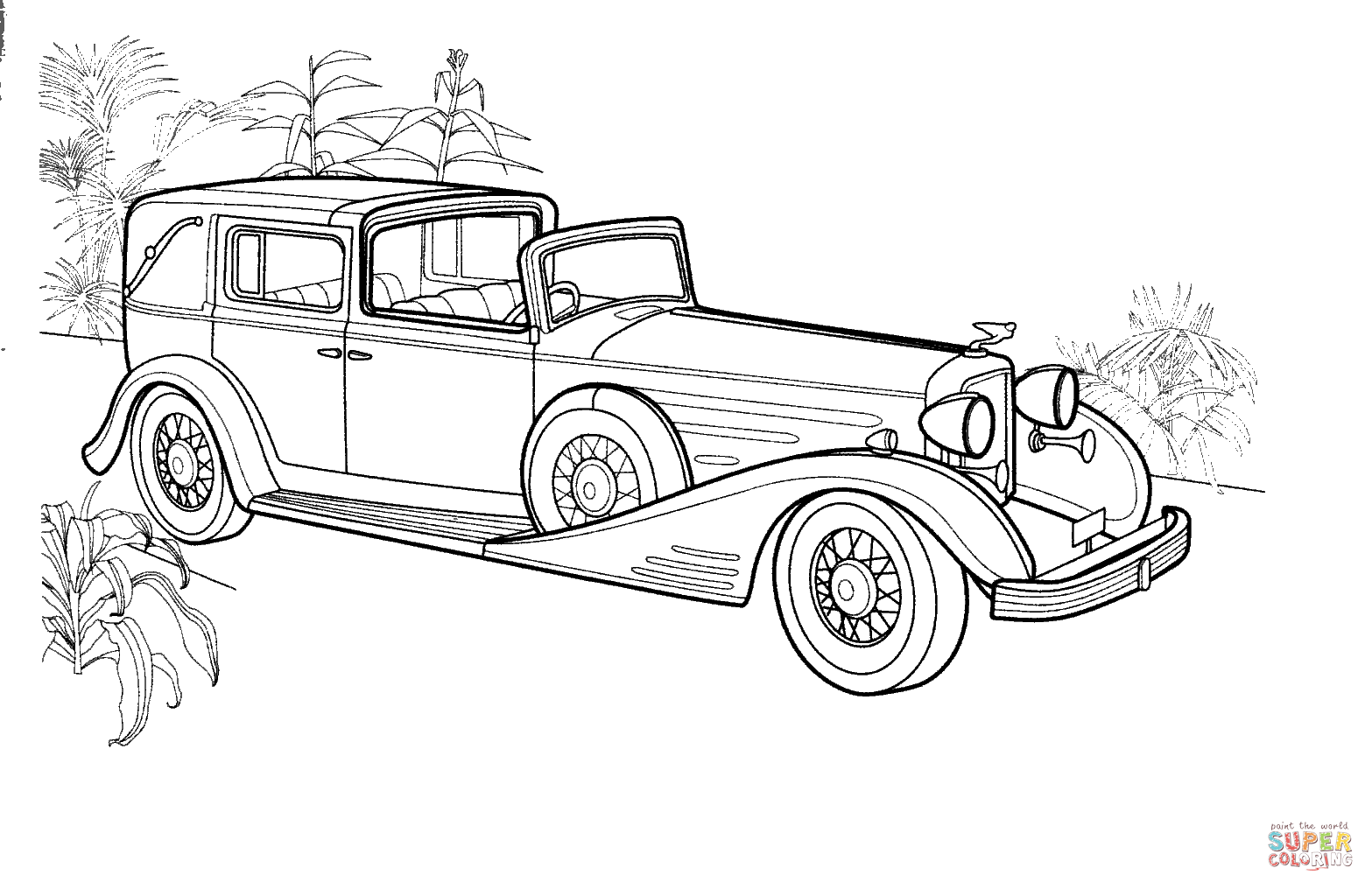 凯迪拉克镇车填色图片