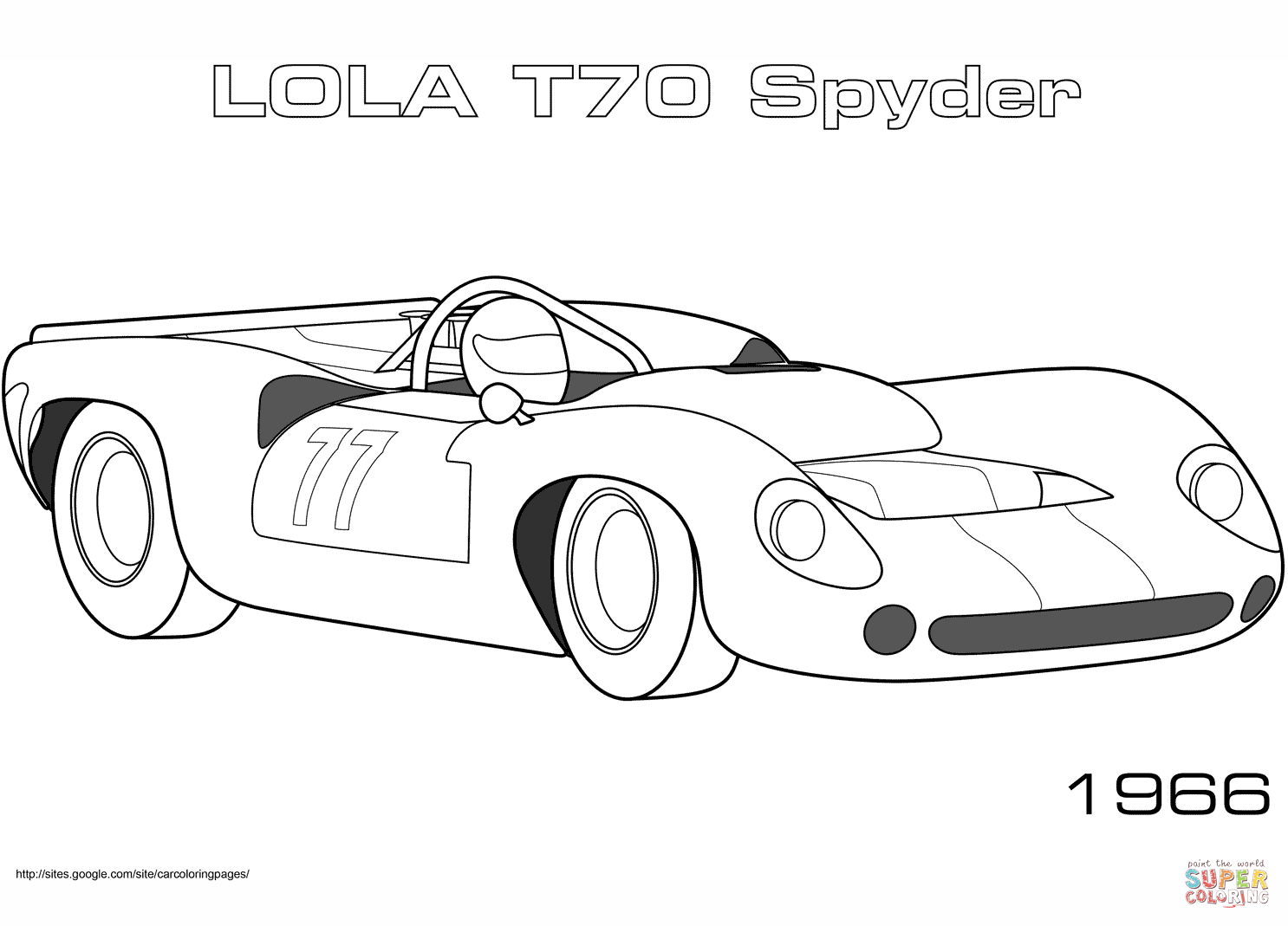 1966洛拉T70 Spyder简笔画图片