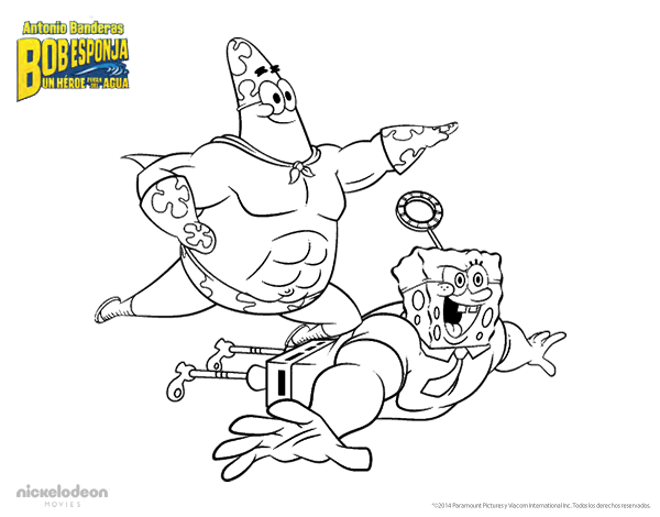 派大星和海绵宝宝彩页