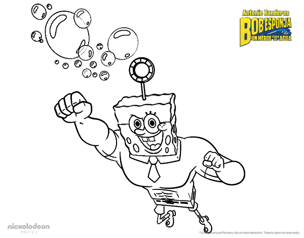 飞行中的海绵宝宝彩页