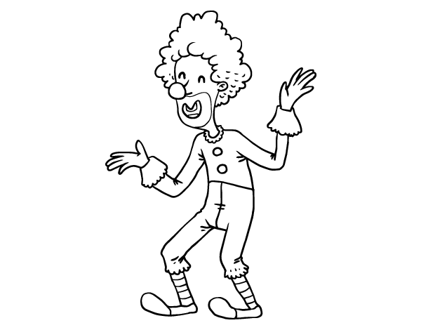 小丑开玩笑简笔画