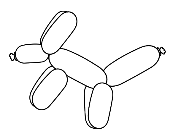 狗形气球简笔画