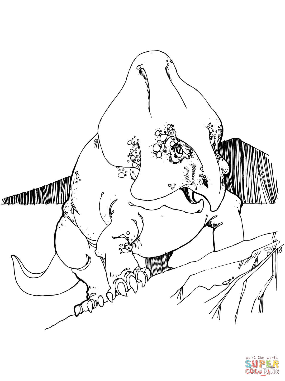 白垩纪原角龙简笔画