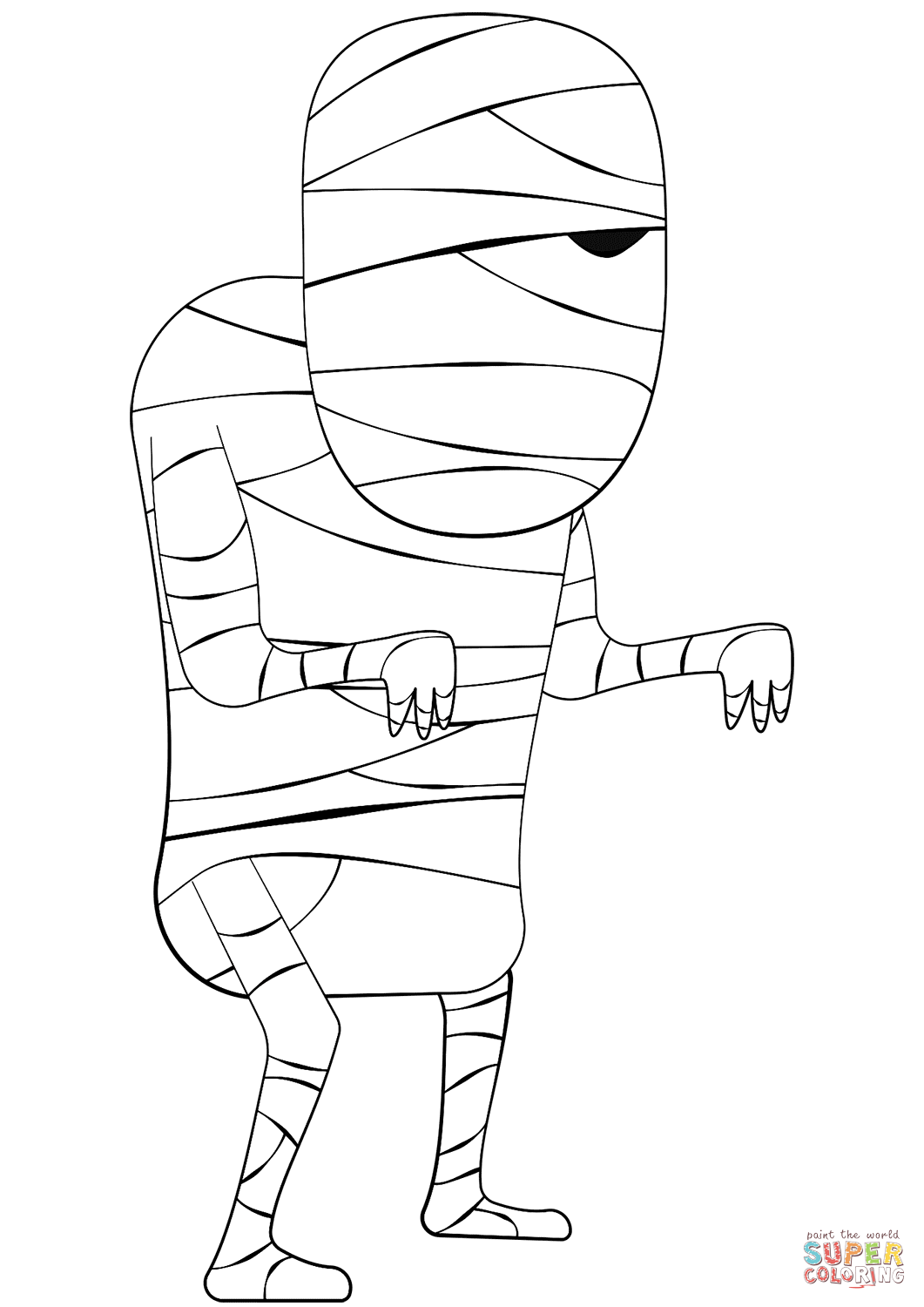 木乃伊填色图片