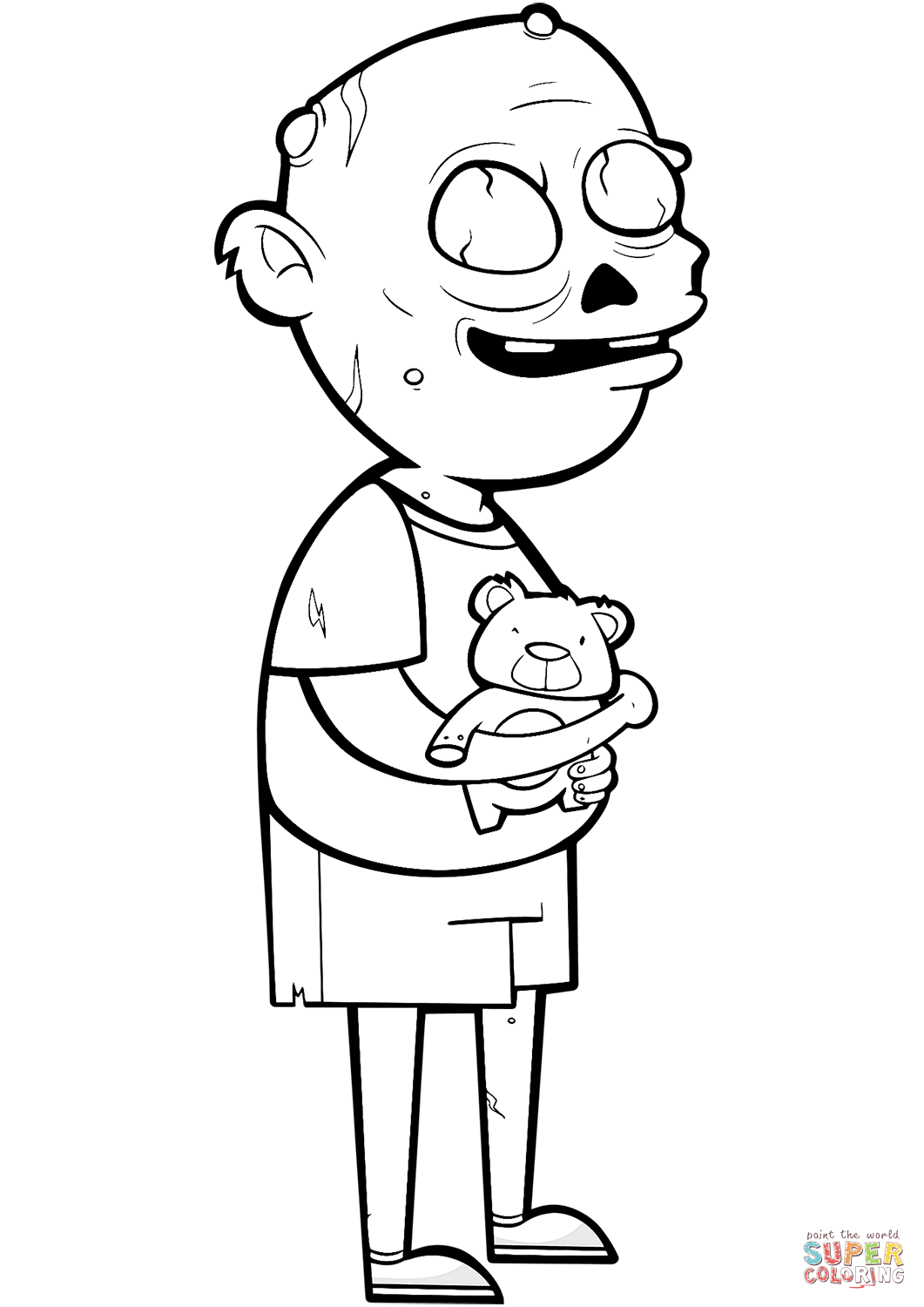 泰迪熊僵尸填色图片