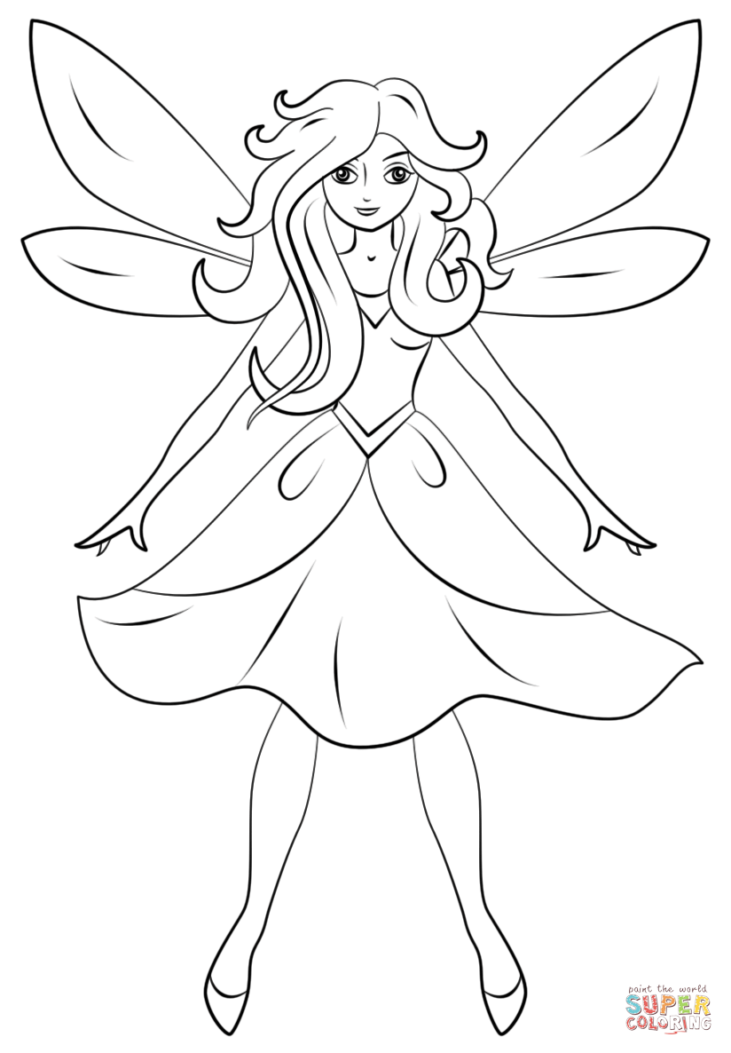 美丽的仙女填色图片