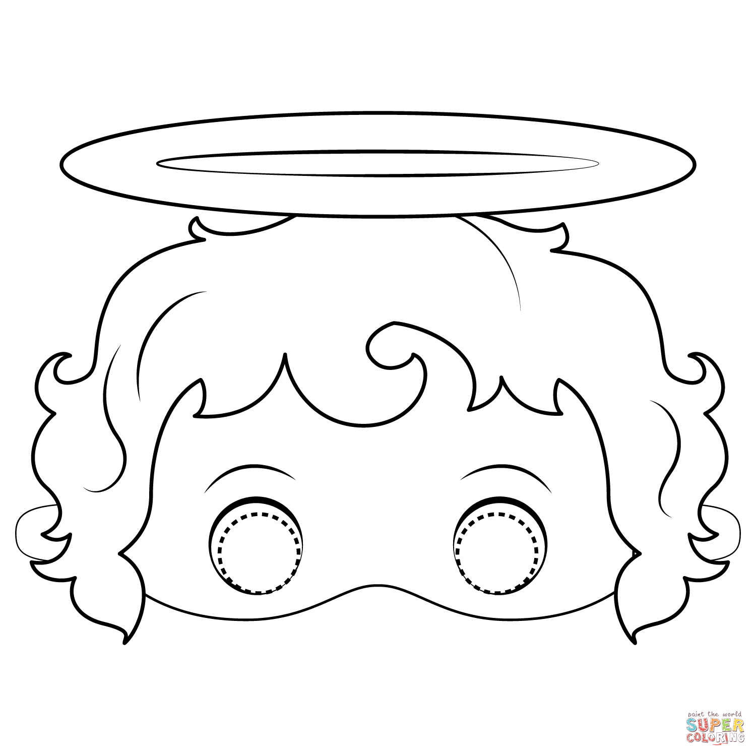 天使面具填色图片