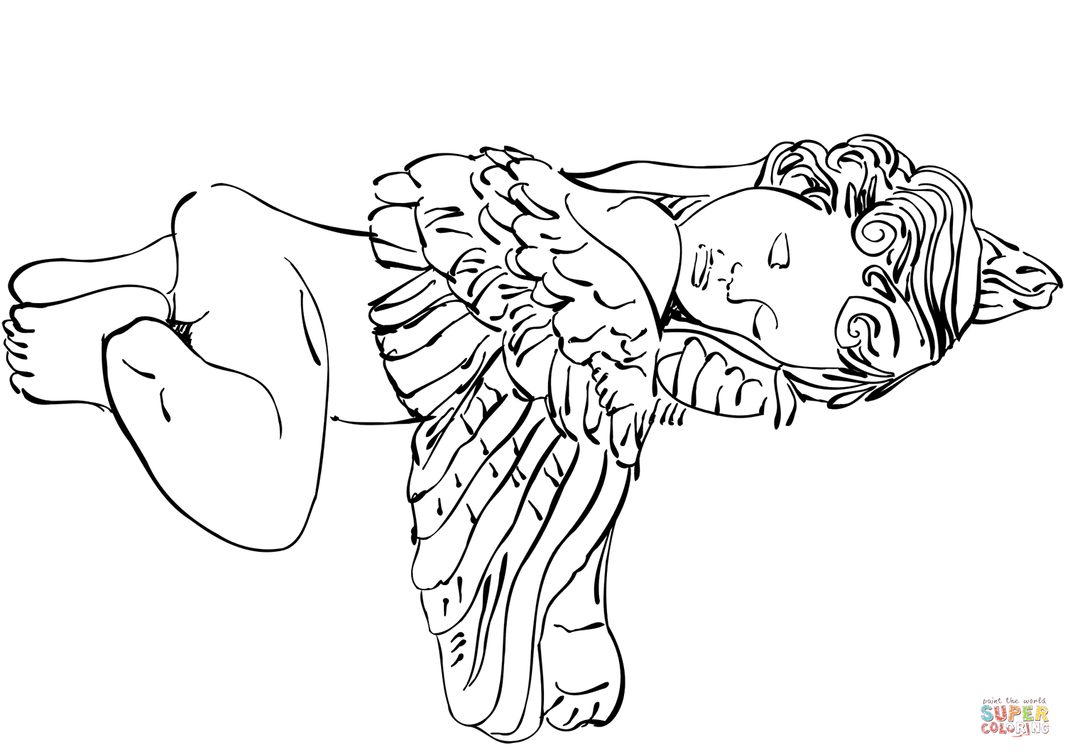 沉睡的天使填色图片