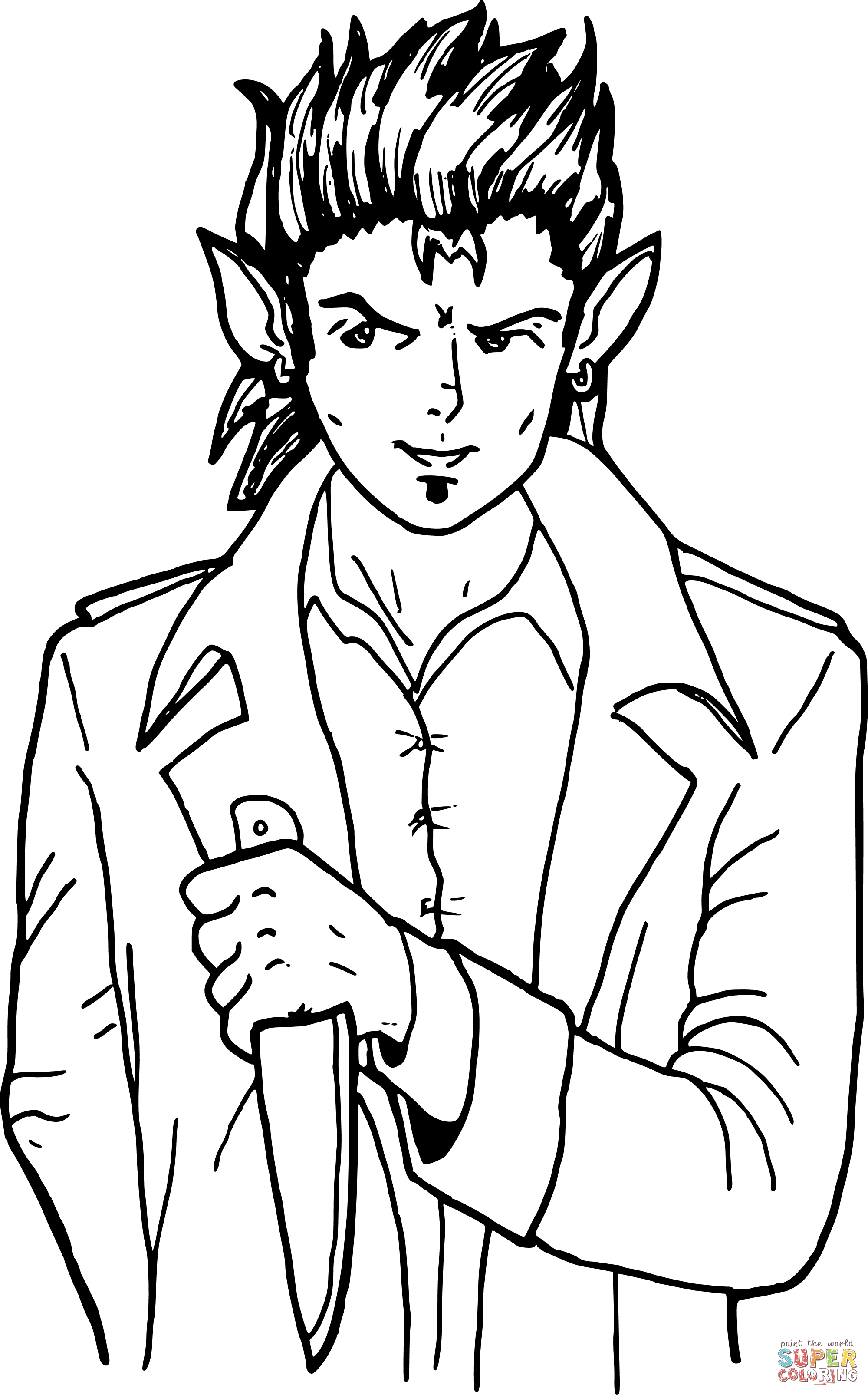 半精灵填色图片