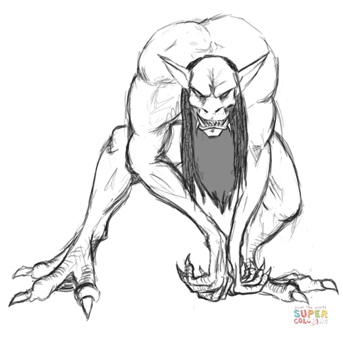 邪恶精灵填色图片