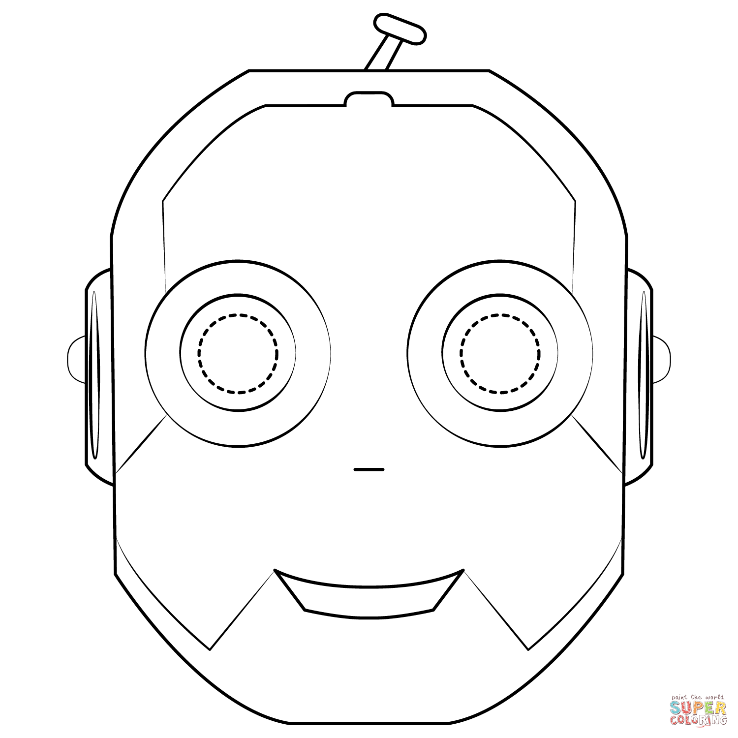 机器人面罩填色图片