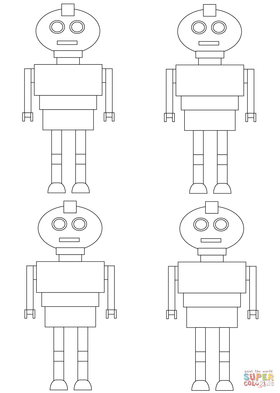 机器人模式填色图片
