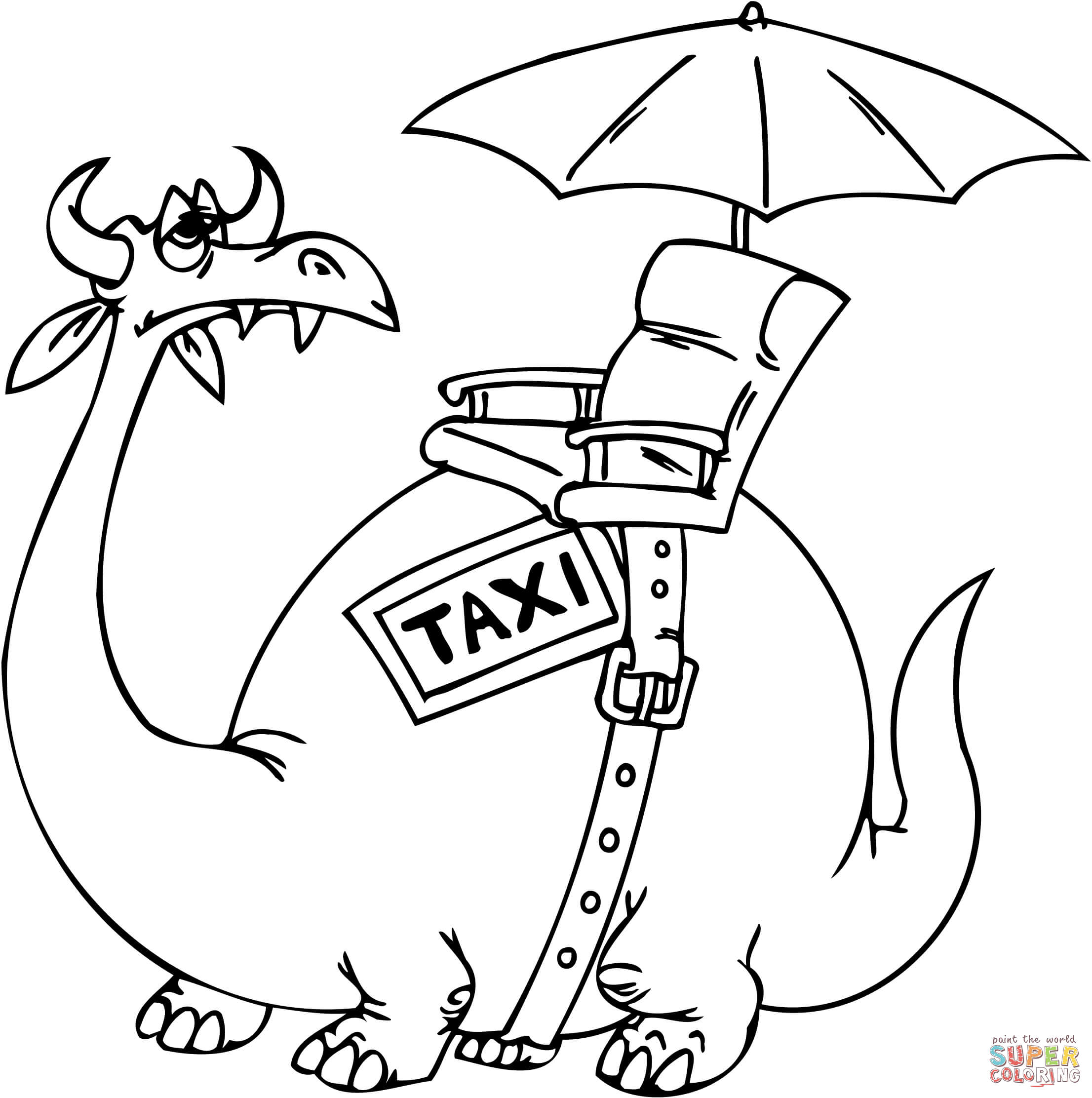 出租车龙简笔画图片