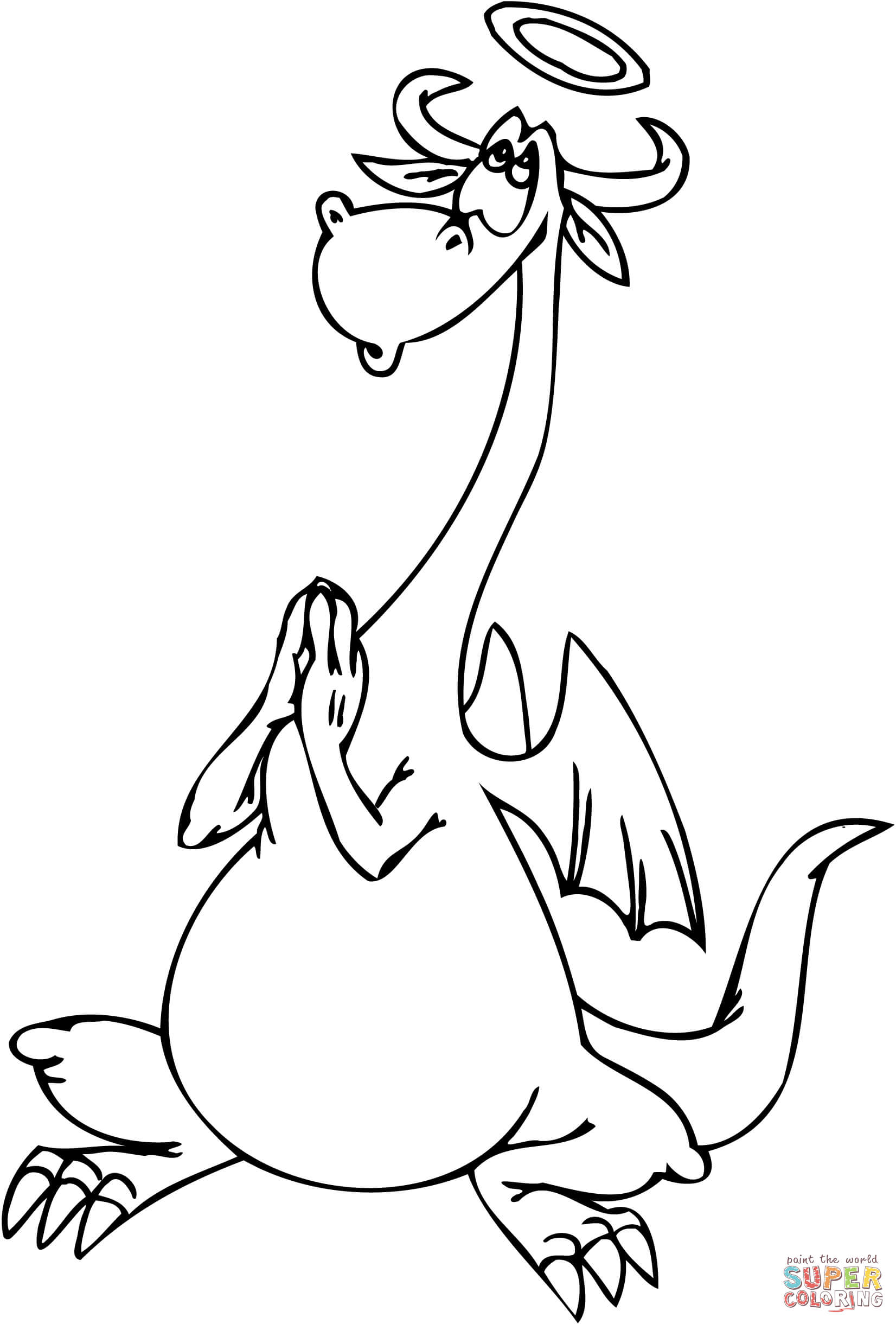 圣龙在祈祷简笔画图片