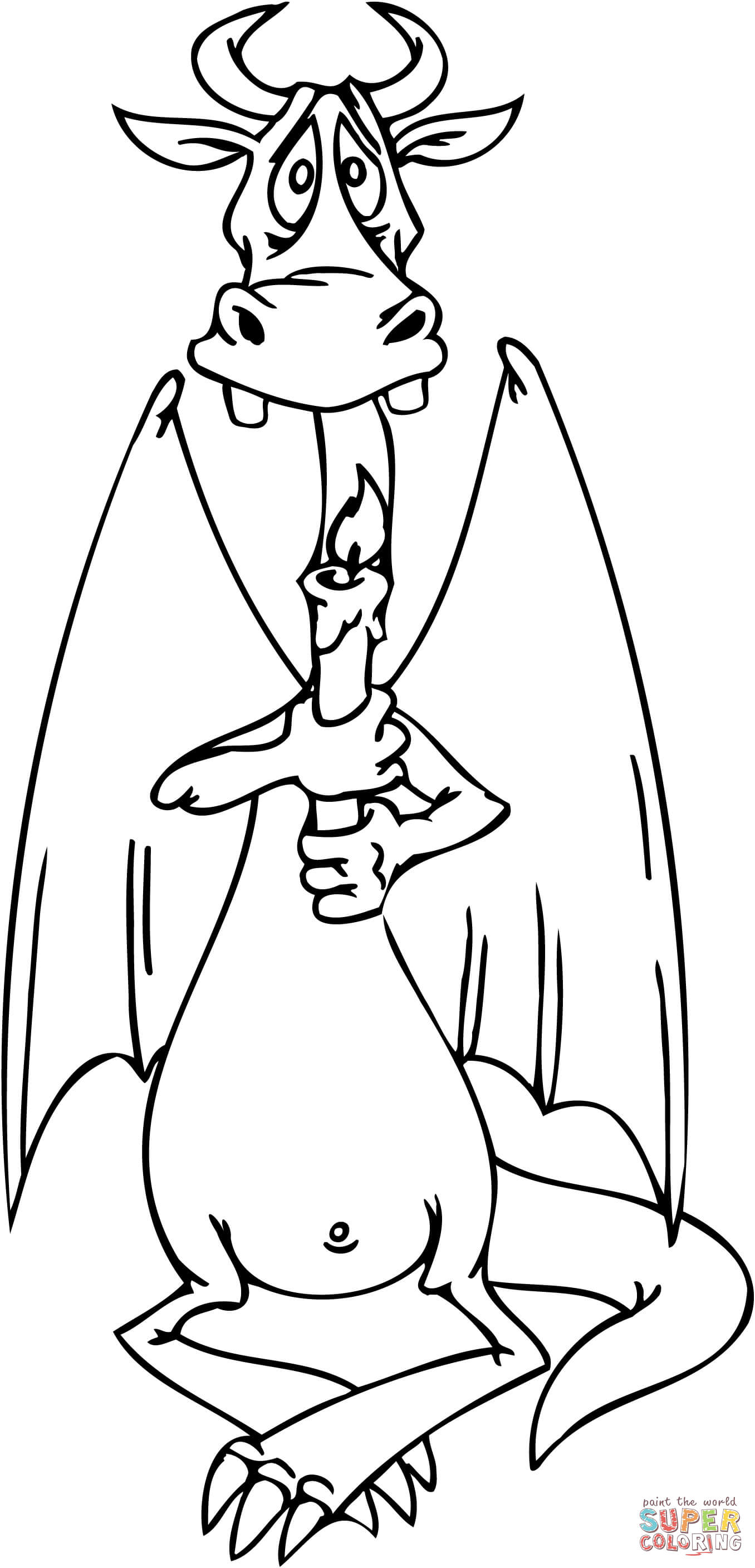 龙拿着蜡烛简笔画图片