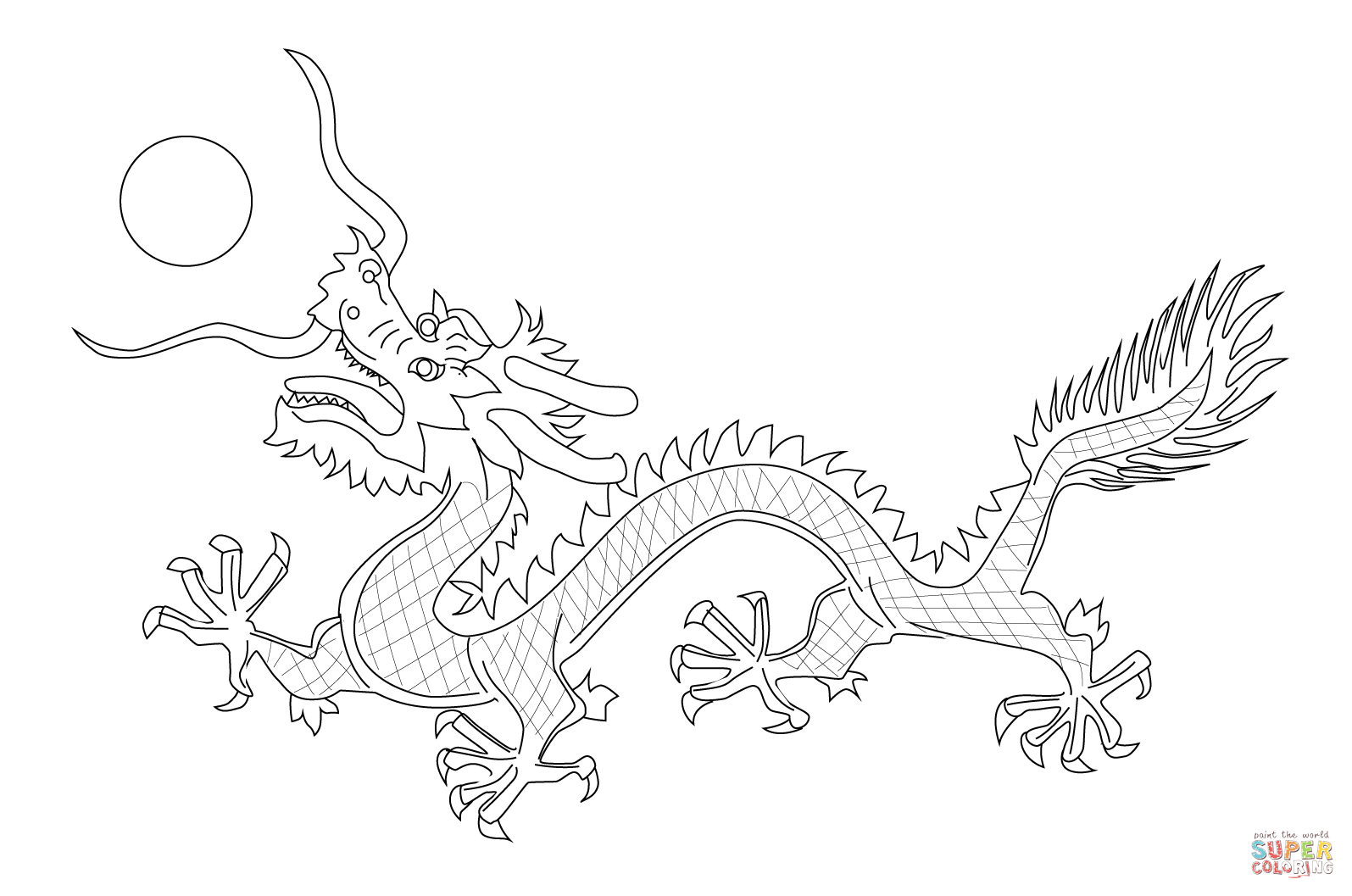 清朝国旗上的中国龙简笔画图片