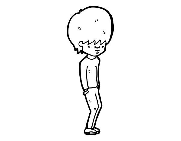 Emo男孩简笔画图片