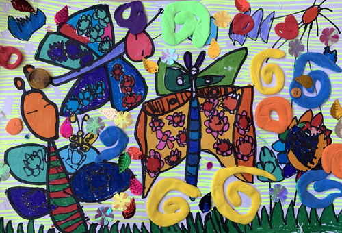 花蝴蝶绘画作品