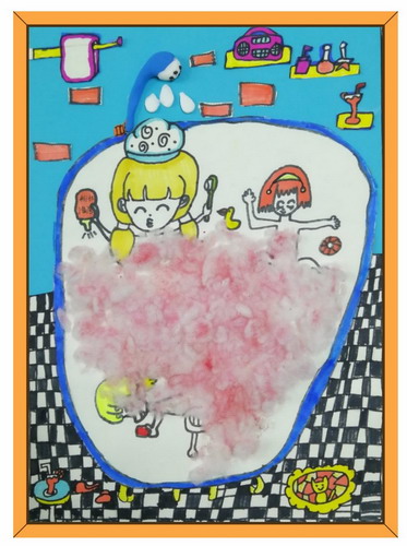 洗澡画简单又漂亮