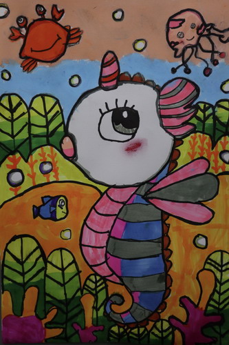 海马公主六年级绘画