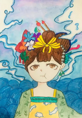 天宫神女儿童插画