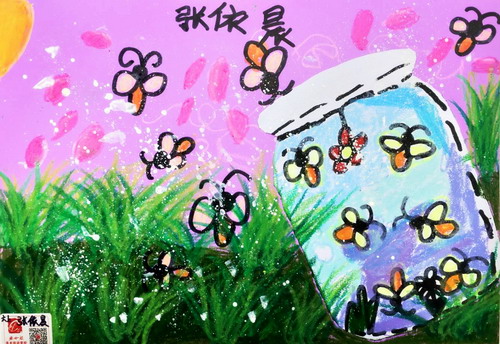 萤火虫手绘画图片