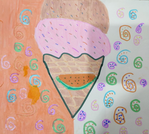 冰淇淋儿童绘画
