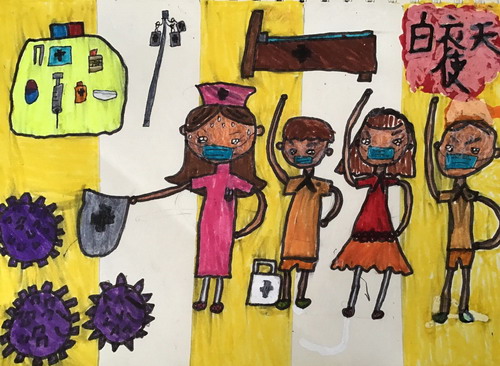 白衣天使创意画