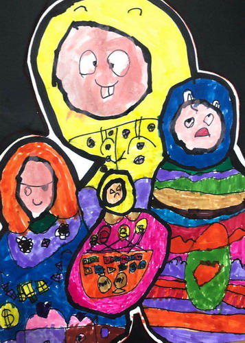 俄罗斯套娃儿童画