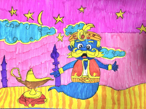 阿拉丁幼儿园绘画