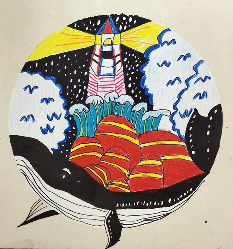 鲸三年级儿童画