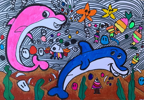 海洋世界手绘画一等奖