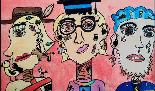 三格人生手绘插画