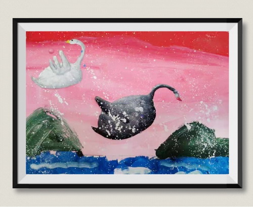 天鹅绘画获奖作品