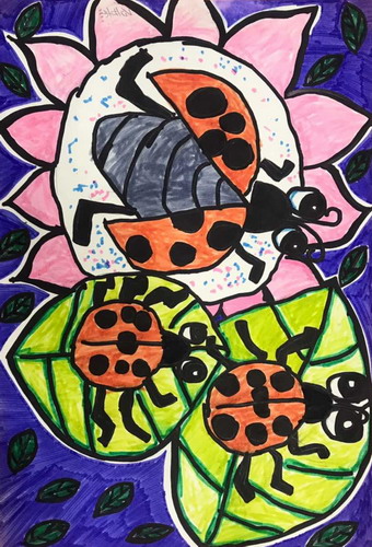 七星瓢虫二年级绘画