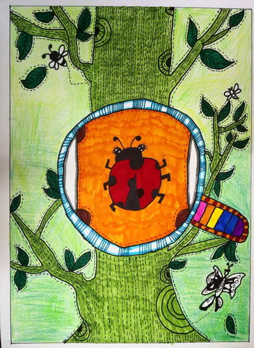 可爱的七星瓢虫儿童绘画获奖