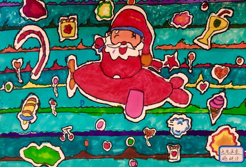 送礼物儿童画