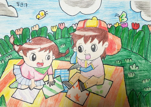 户外创作幼儿园绘画