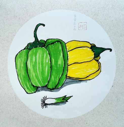 柿子椒儿童画一等奖