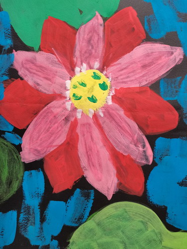 荷花开了儿童画