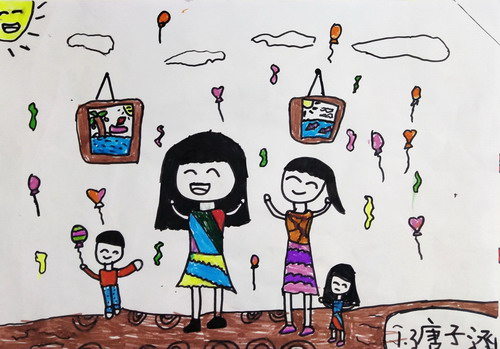 快乐节日绘画作品