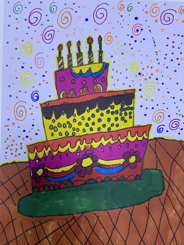 幸福生日绘画作品