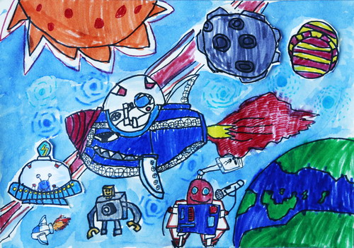 宇宙幻想手绘画