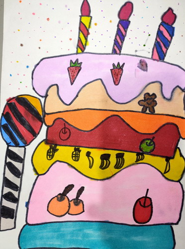 蛋糕绘画一等奖