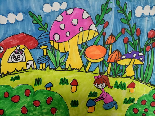 蘑菇小镇绘画漂亮
