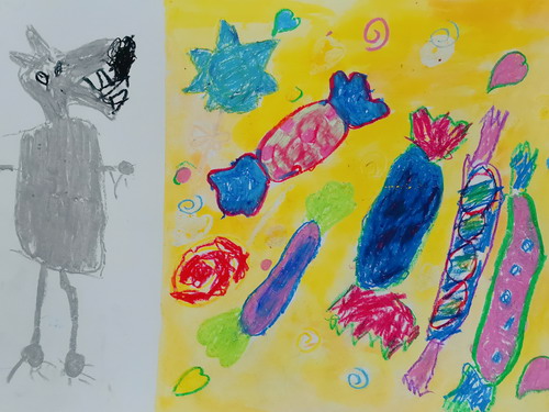 爱吃糖的大灰狼画画简单