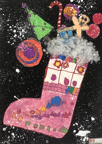 圣诞袜三年级儿童画