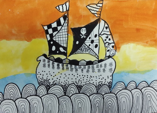 扬帆远行绘画漂亮
