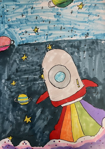 遨游太空手绘画获奖