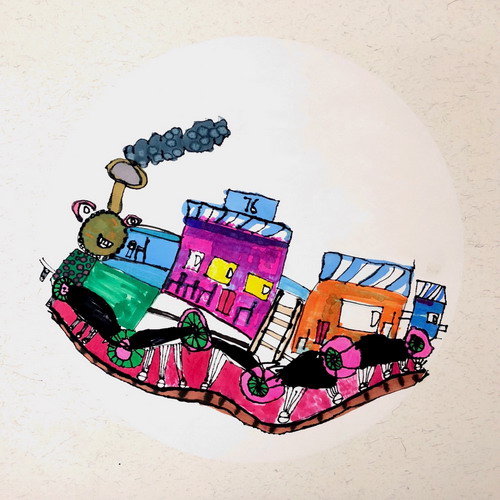 一起坐火车儿童绘画一等奖